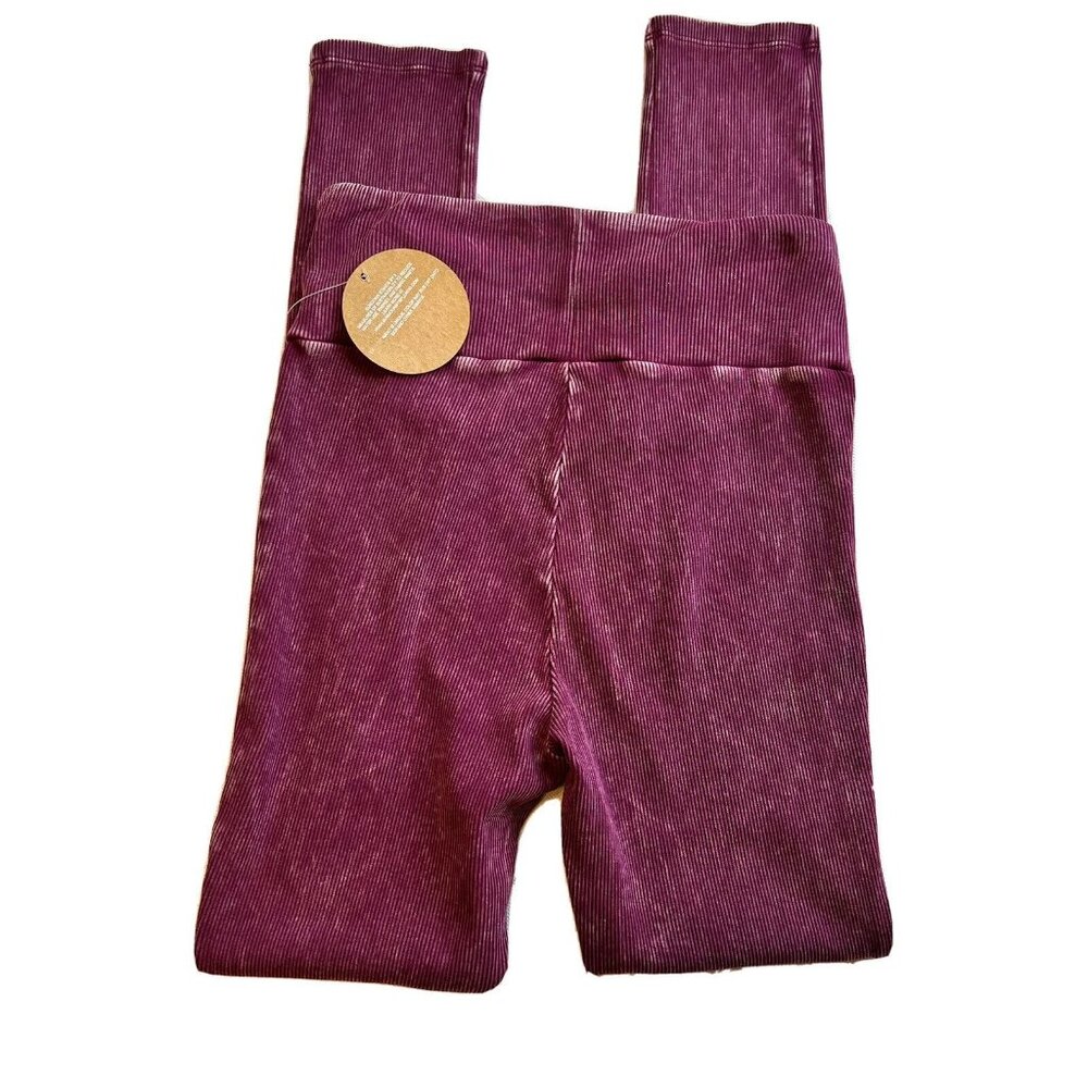 SUNDOWN BY SPLENDID Womens Washed Stretch Ruched Skinny Leggings Plum Junior S